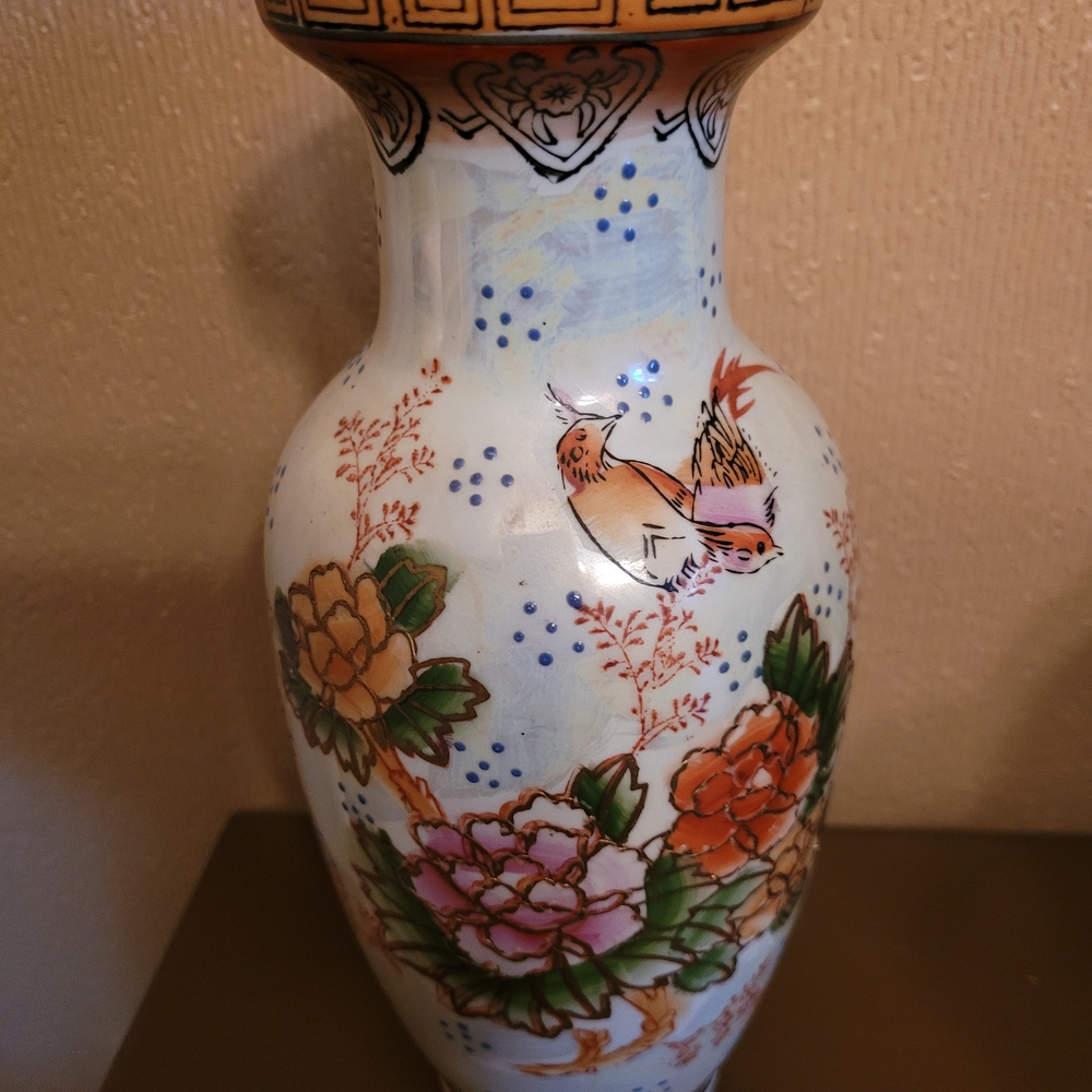 Bird and  Floral Vase